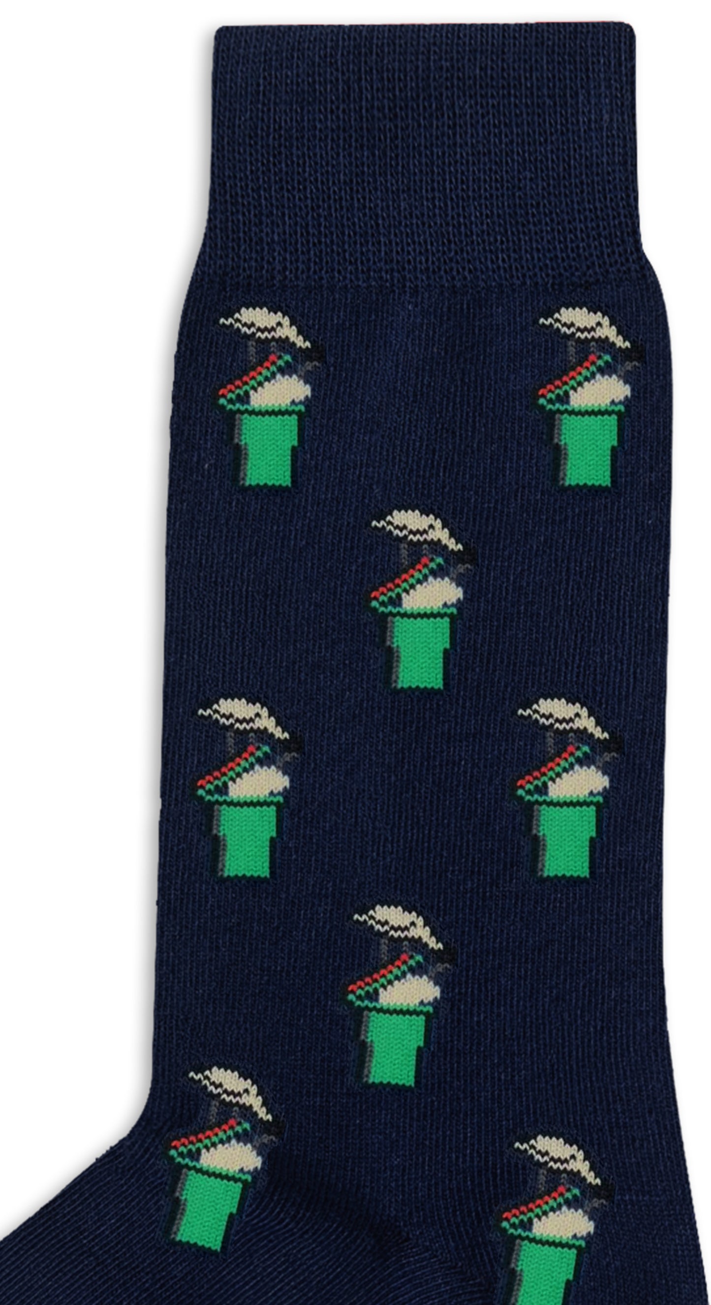 Basketball Backboard Socks (Copy) in navy blue, patterned with the Statue of Liberty holding a torch and book—an ideal unique basketball gift.
