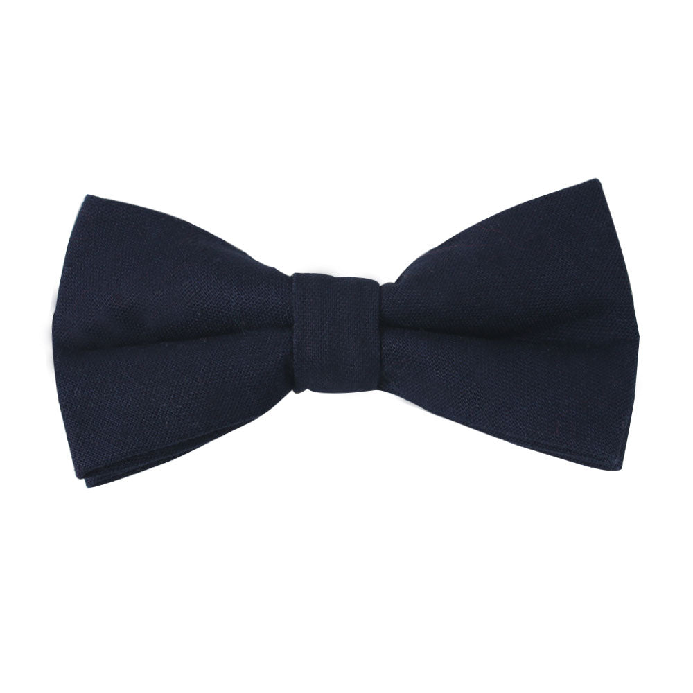 Dark Forest Navy Cotton Bow Tie & Pocket Square Set