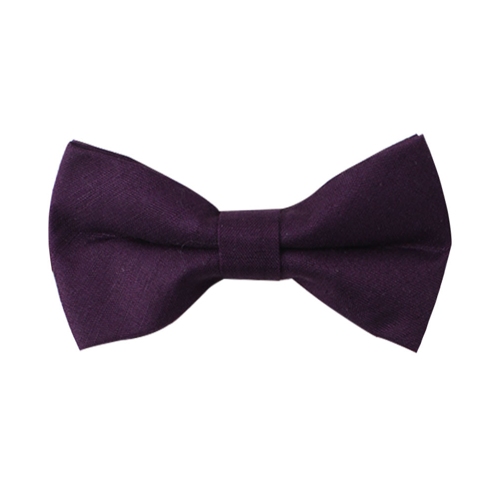 Dark Purple Cotton Bow Tie & Pocket Square Set