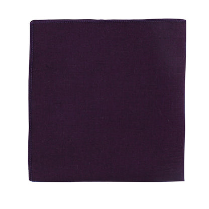 Dark Purple Cotton Bow Tie & Pocket Square Set