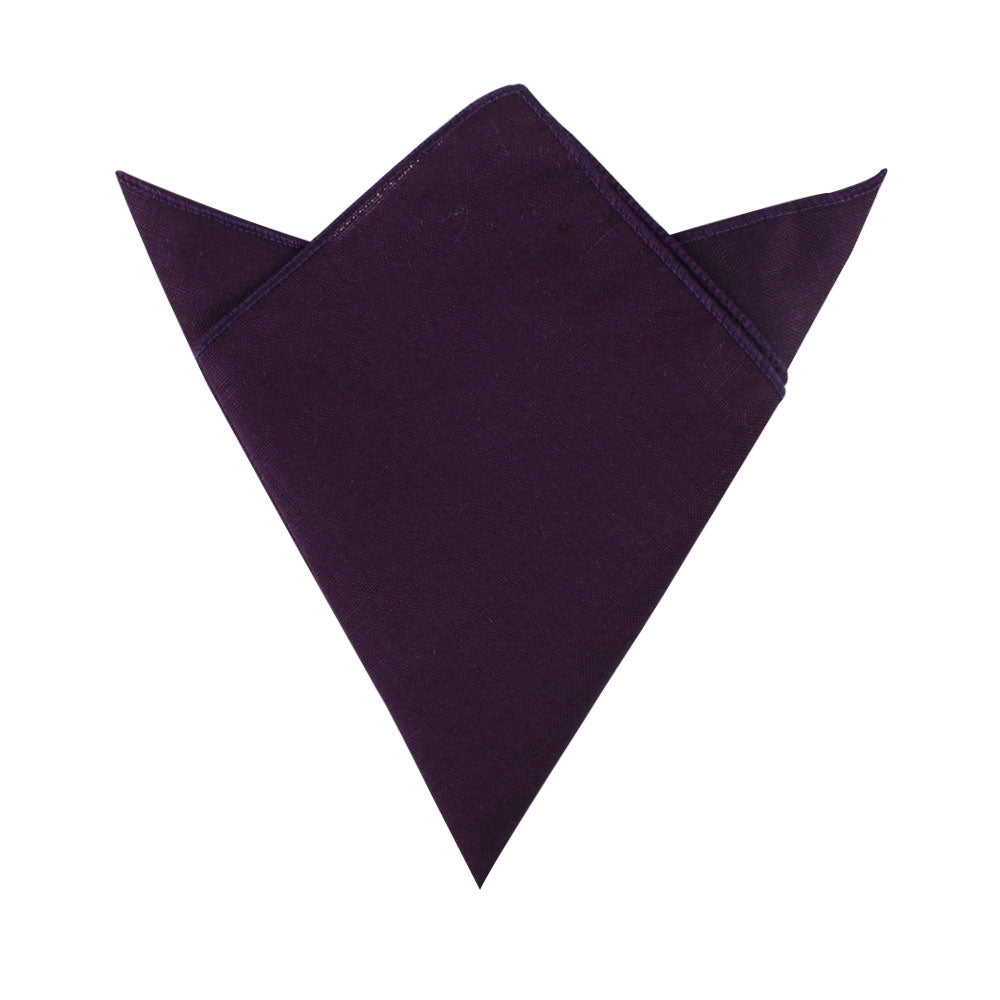 Dark Purple Cotton Bow Tie & Pocket Square Set