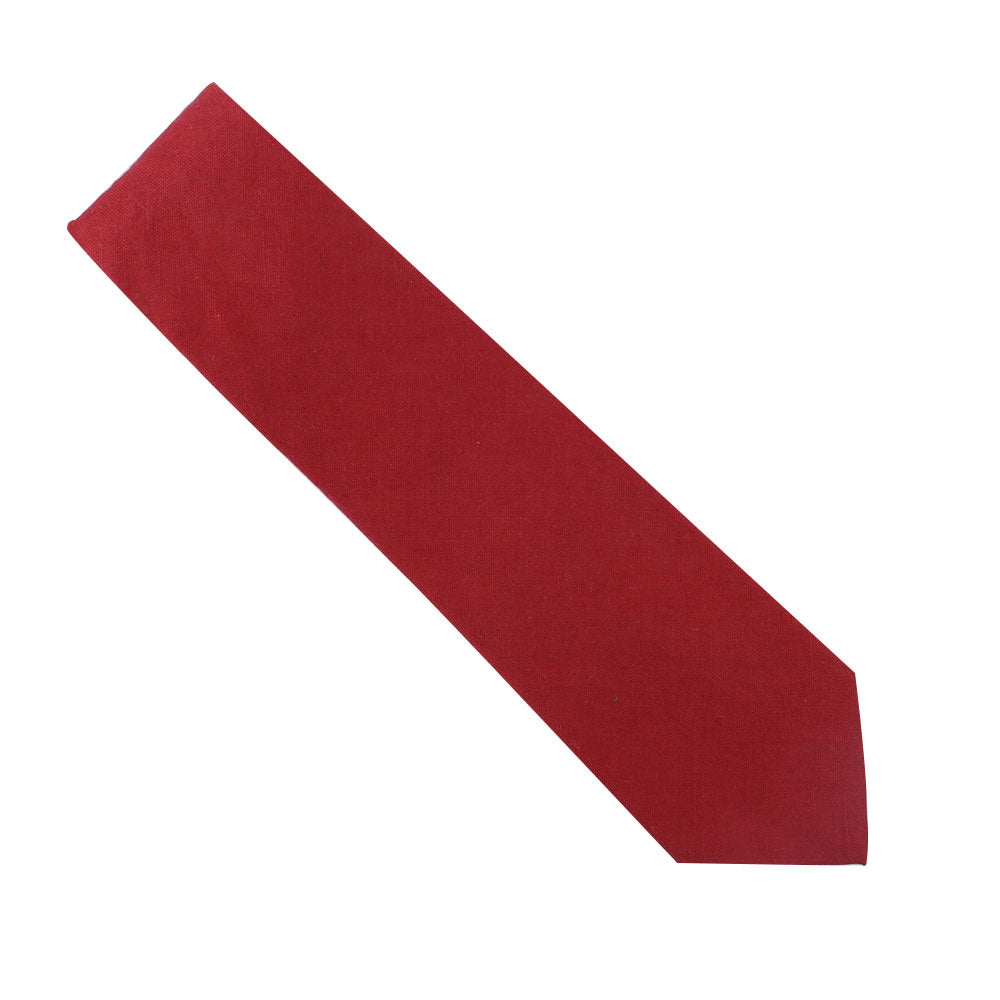 Red Cotton Business Tie & Pocket Square Set