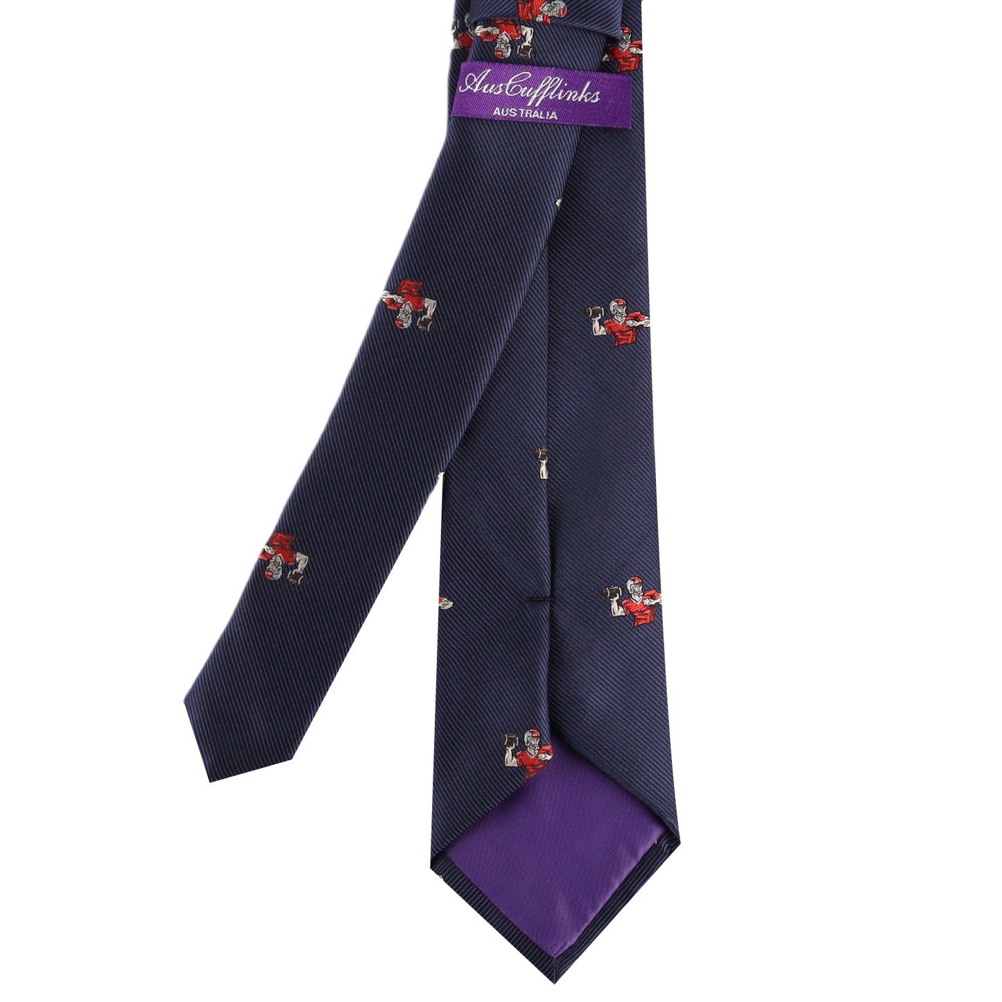 Football pass print skinny tie – fun and sporty accessory for players and enthusiasts