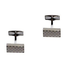 Checkered Gun Metal Cufflinks
