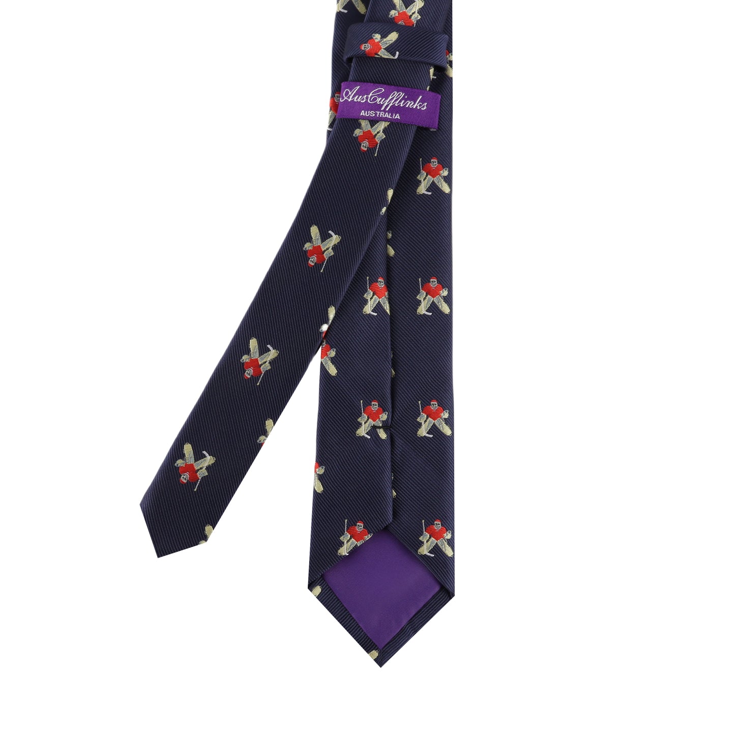 Ice hockey goalie print skinny tie – fun and sporty accessory for players and enthusiasts