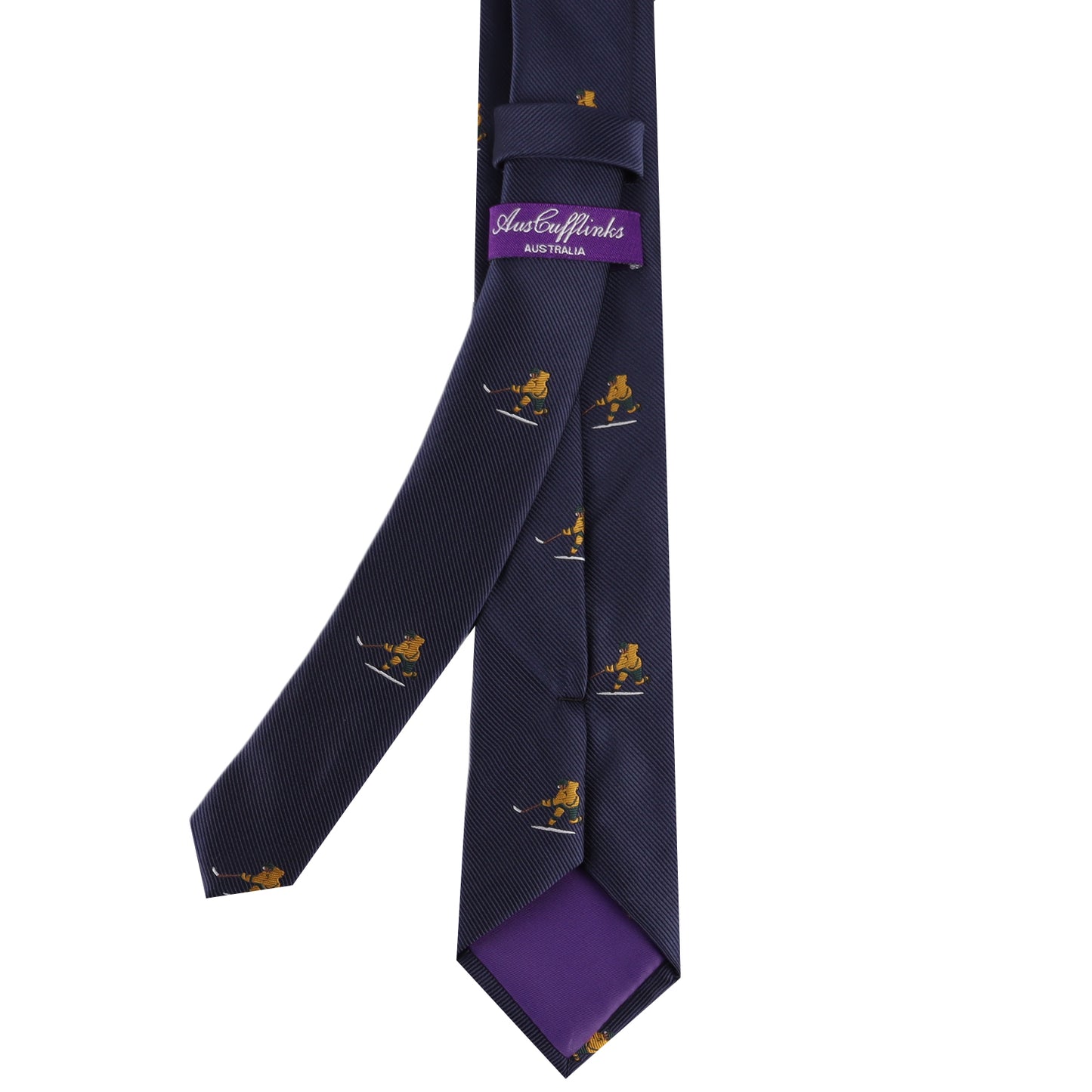 Ice hockey shot print skinny tie – sporty accessory for players, fans, and enthusiasts