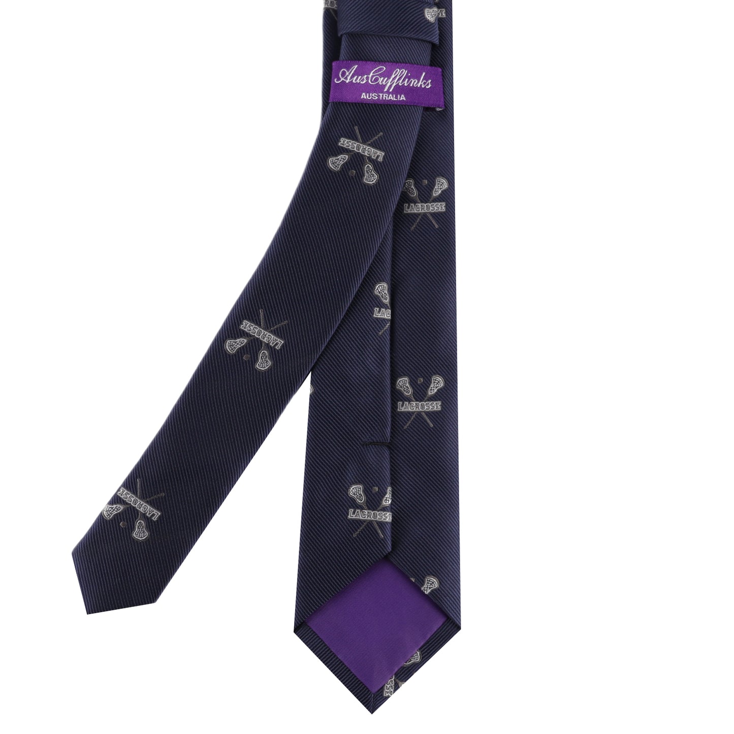 Lacrosse print skinny tie – fun and sporty accessory for athletes and enthusiasts