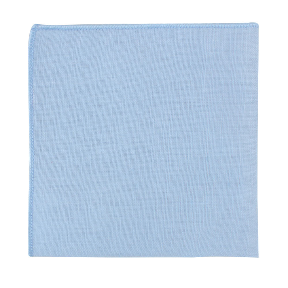 Light Blue Cotton Business Tie & Pocket Square Set