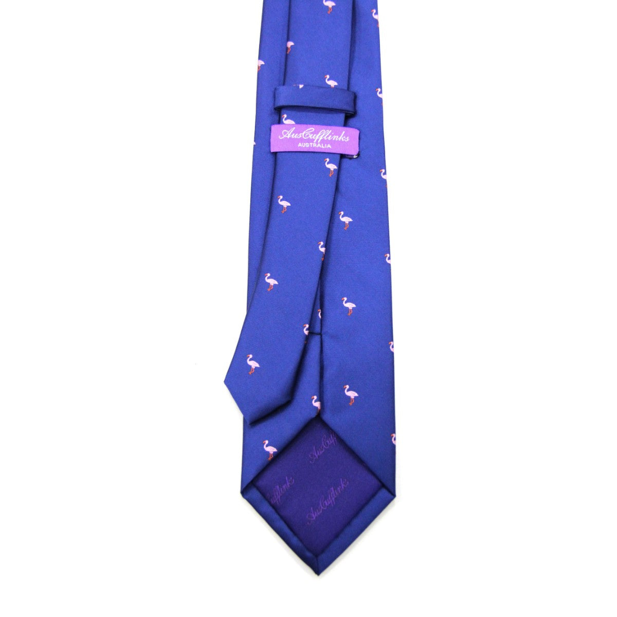 Pink Flamingo Navy Skinny Tie & Pocket Square Set