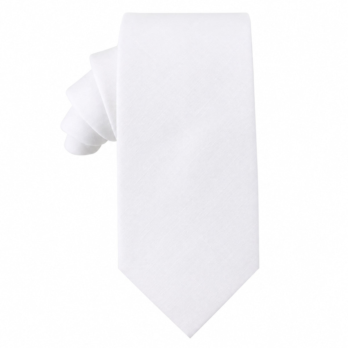 Classic White Cotton Skinny Tie