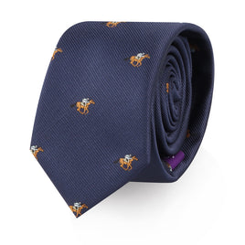 A Horse Racing Skinny Tie with galloping horses, exuding elegance and leading in style.