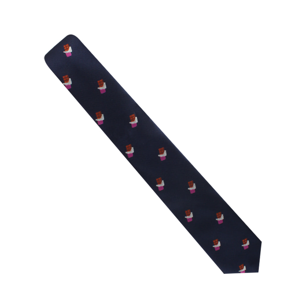 A necktie with luxurious Chocolate Skinny Tie designs.