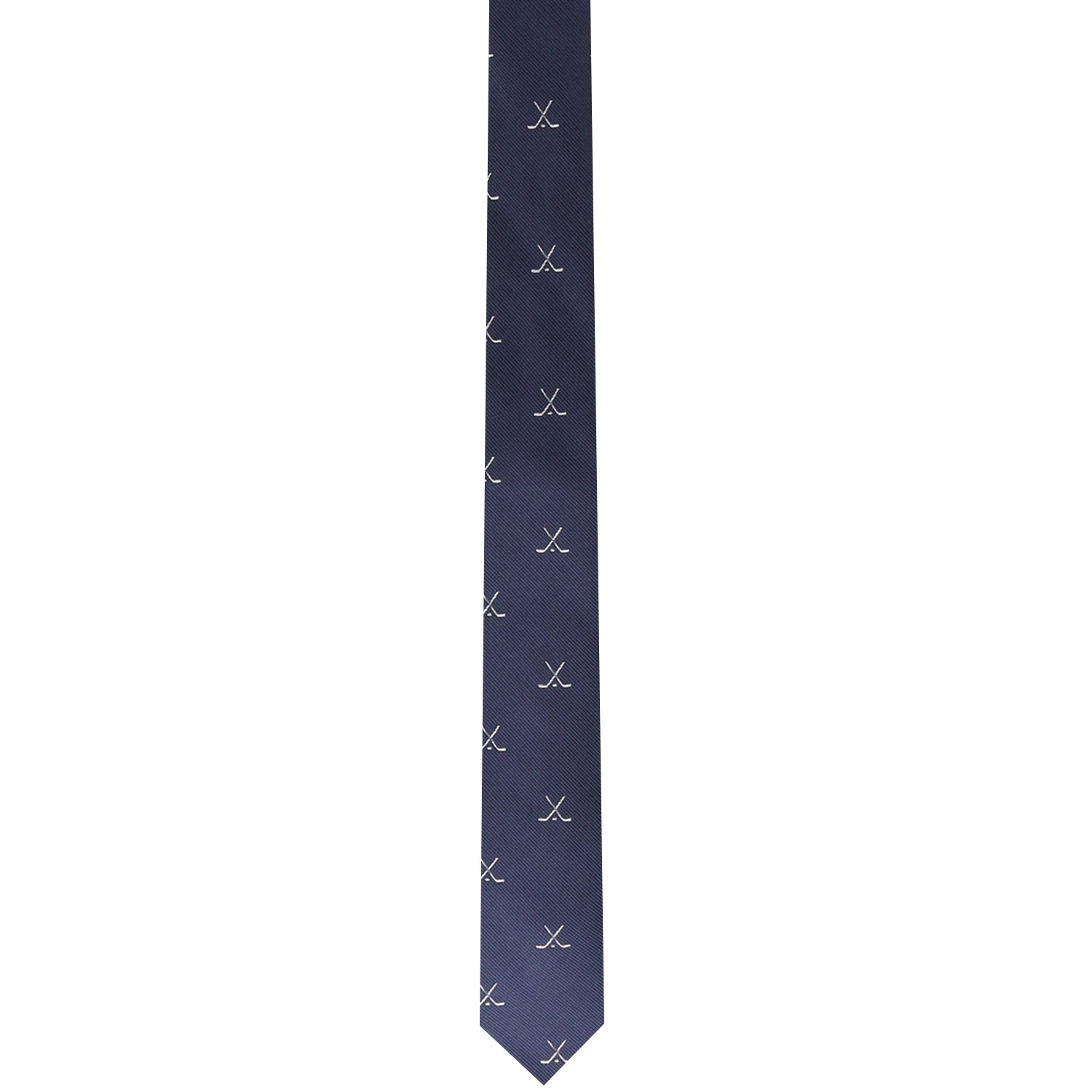 A stylish Crossed Ice Hockey Skinny Tie, perfect for adding some extra style points to your outfit.