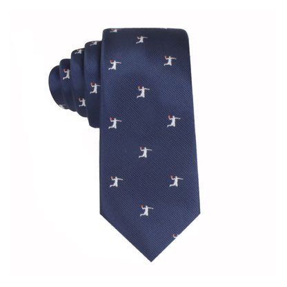 A necktie with a Basketball Dunk Skinny Tie player and dynamic style.