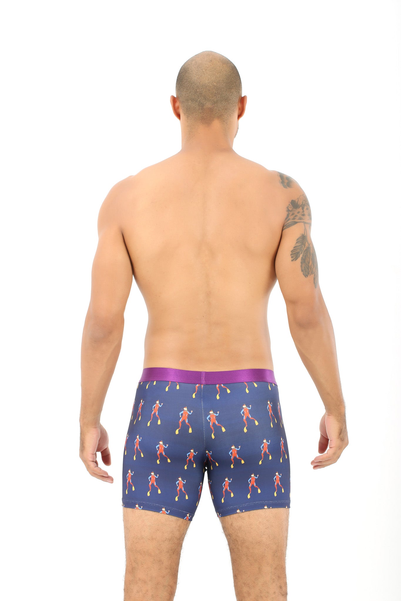 The back of a man wearing Scuba Diver Underwear.