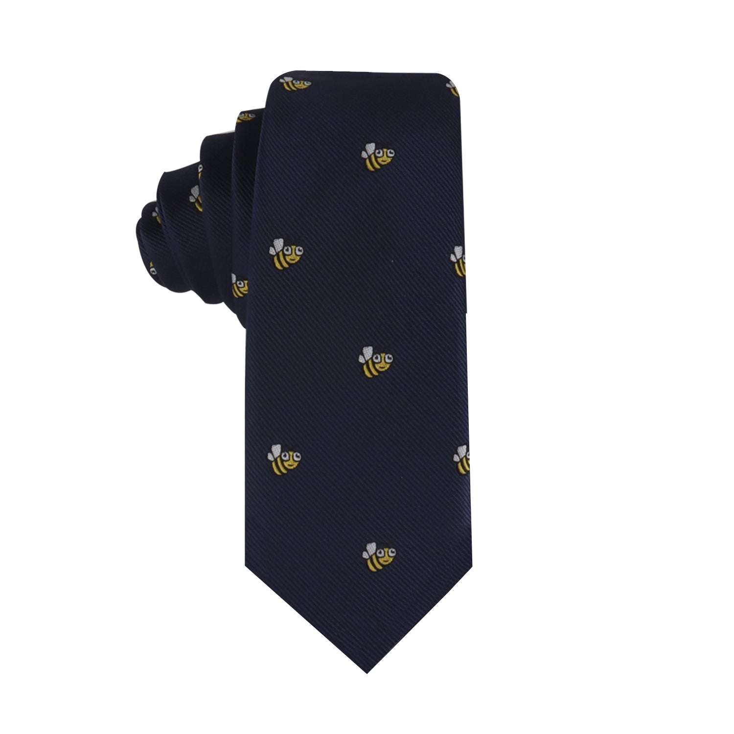 A stylish navy Bee Skinny Tie.