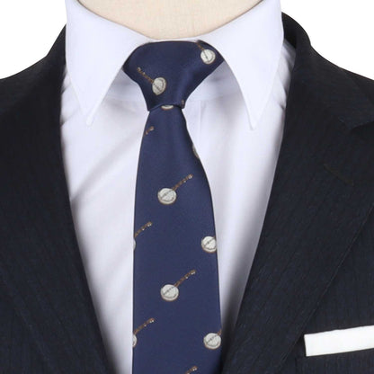 A mannequin wearing a sophisticated Banjo Skinny Tie suit and tie.