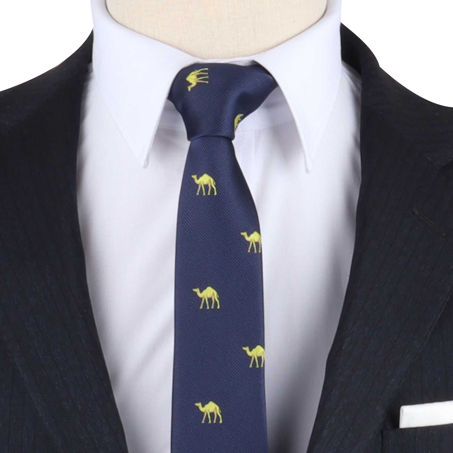 A Camel Skinny Tie, adding a touch of Desert charm.