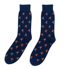A pair of Athletics Socks with flamingos design.