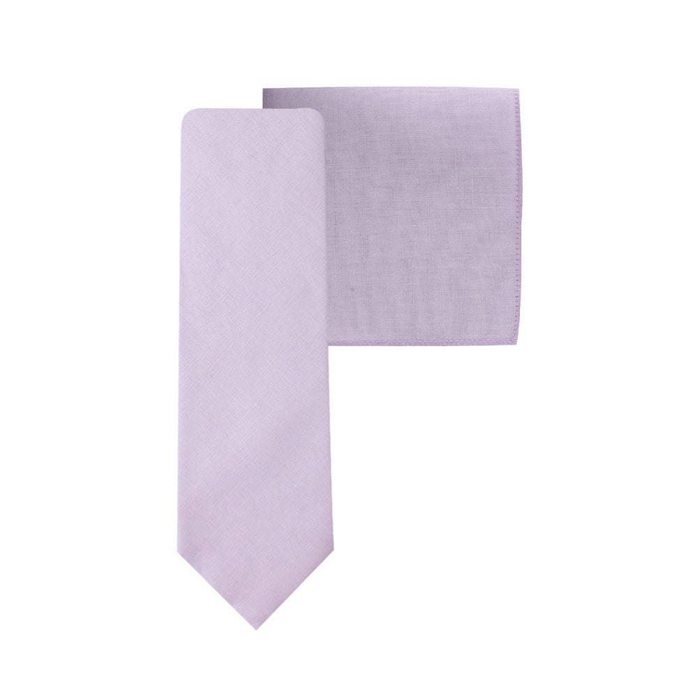 Blush Purple Skinny Necktie and Pocket Square Set