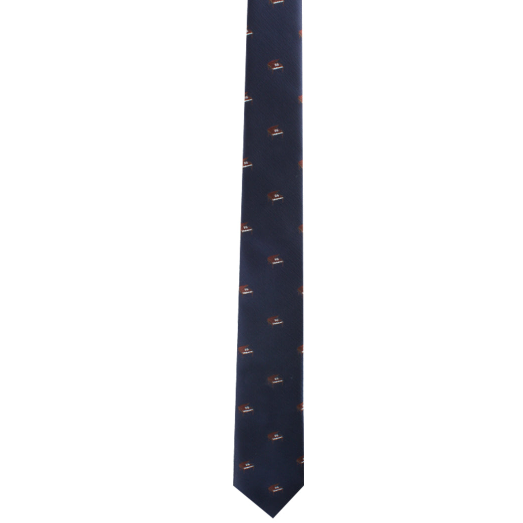 A fashion-forward Piano Skinny Tie with a melodic finesse, featuring a subtle horse design.