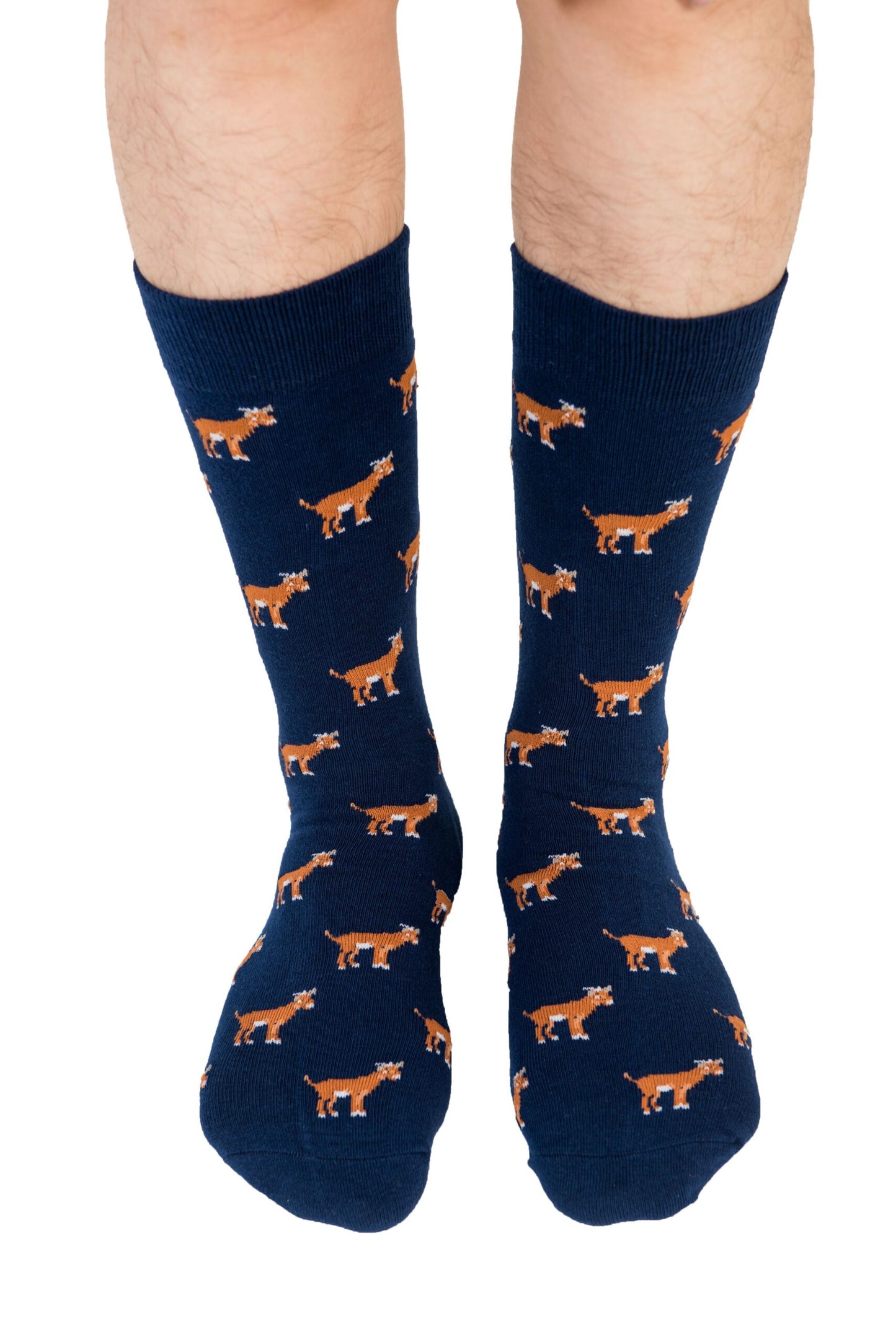 A pair of legs with Goat Socks.