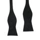 Two Black Cotton Self Tie Bow Ties on a white background.