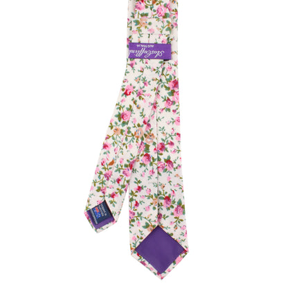 Blossoming style: A Cream Floral Skinny Tie.
