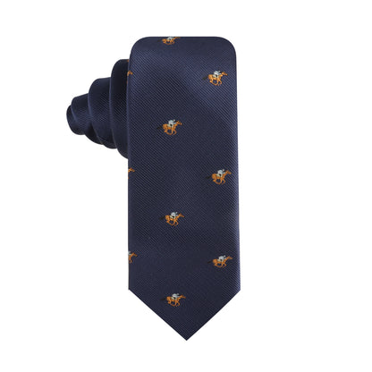 A dashing Horse Racing Skinny Tie with a galloping horse.
