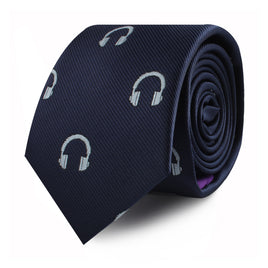 A contemporary Headphone Skinny Tie, showcasing the perfect fusion of elegance and modernity.