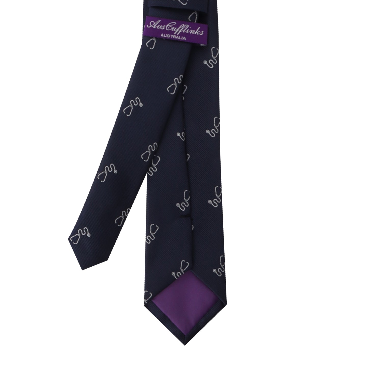 An extraordinary Stethoscope Skinny Tie with an anchor motif, perfect to wear and heal.