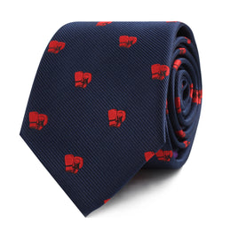 Boxing-themed Boxing Skinny Tie with red boxing gloves on it.