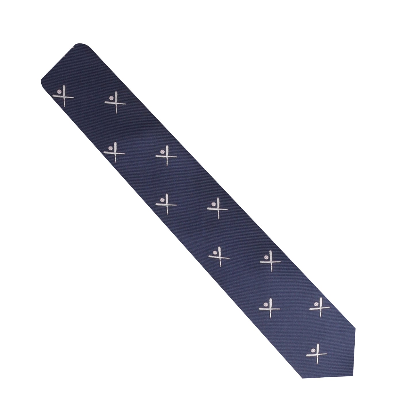 A Crossed Baseball Skinny Tie with crosses on it, perfect for adding a touch of elegance to any occasion.