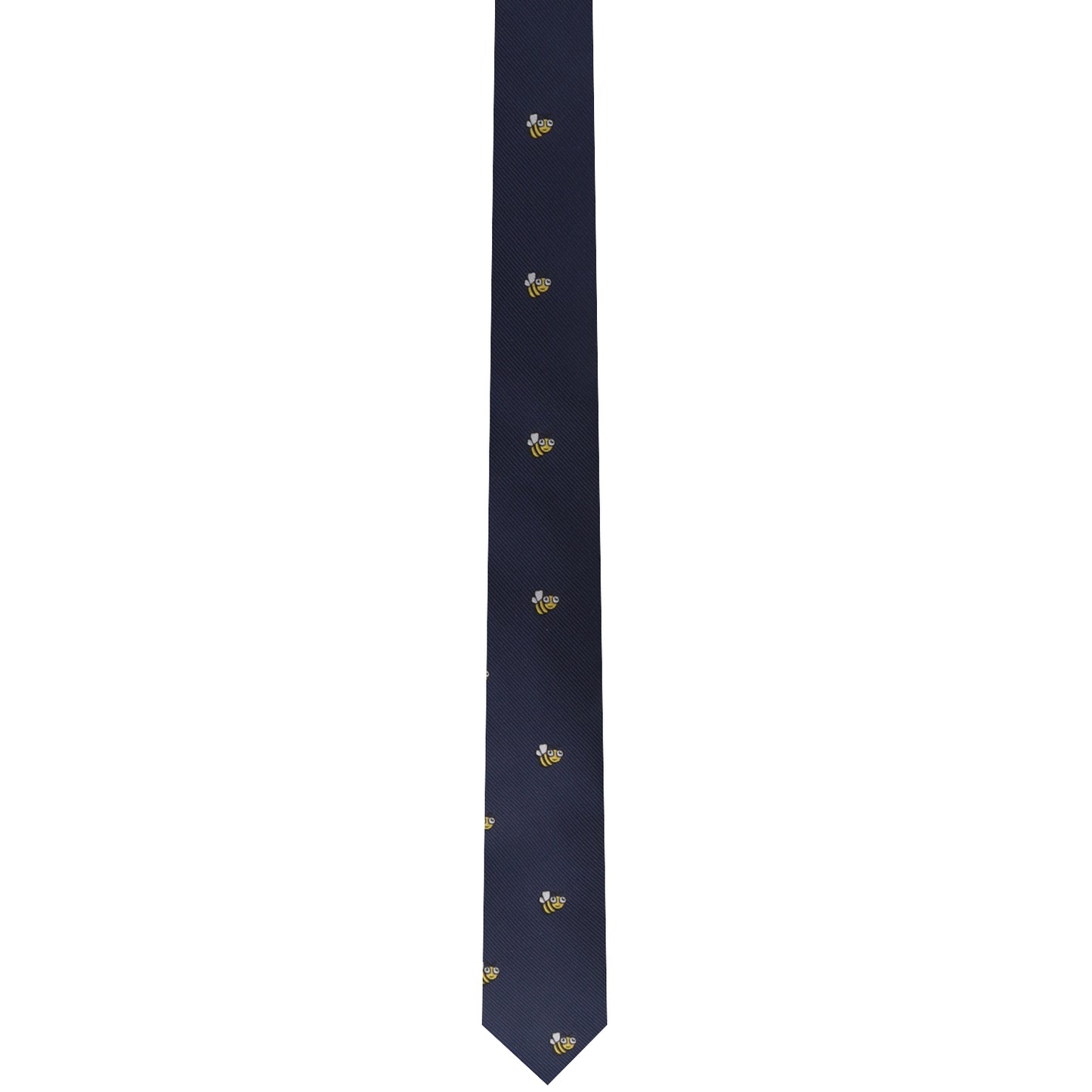 A stylish Bee Skinny Tie with gold eagles on it.