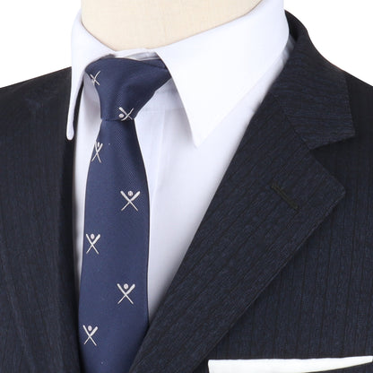A mannequin dressed in a Crossed Baseball Skinny Tie.