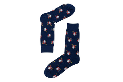 A pair of Drum Socks with penguins on them.