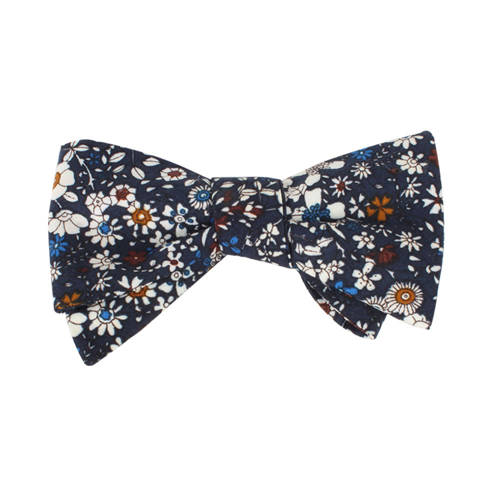 Navy Multi Floral Self Tie Bow Tie