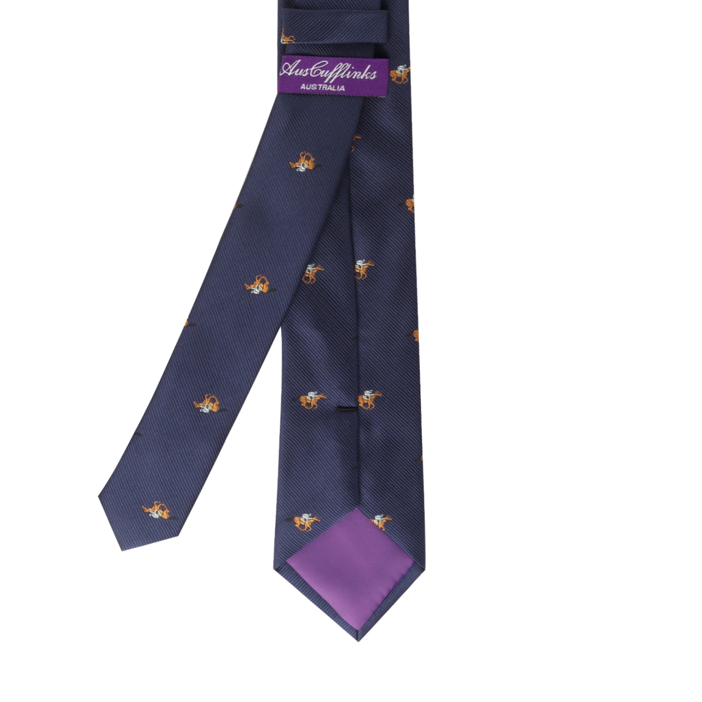 A Horse Racing Skinny Tie with a dashing elegance and featuring a fox.