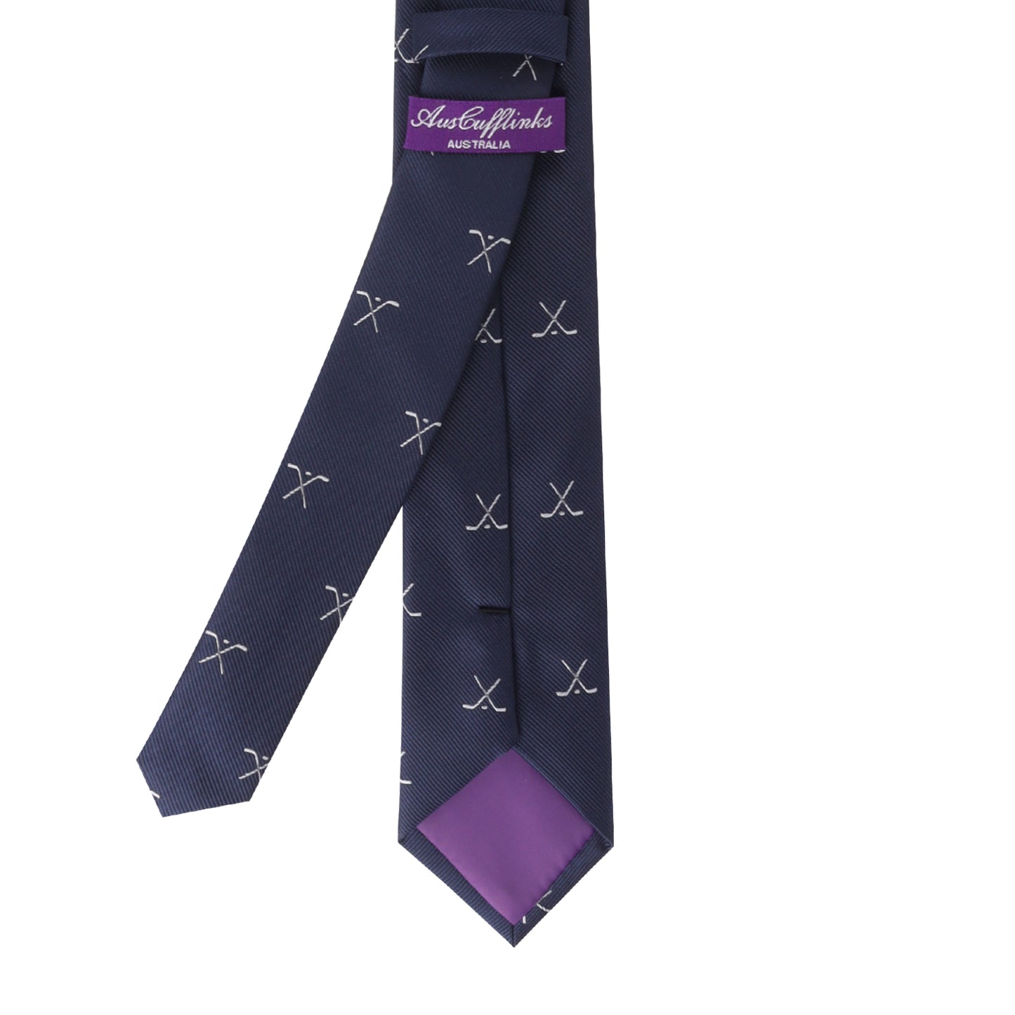 A stylish Crossed Ice Hockey Skinny Tie, earning you some serious style points.