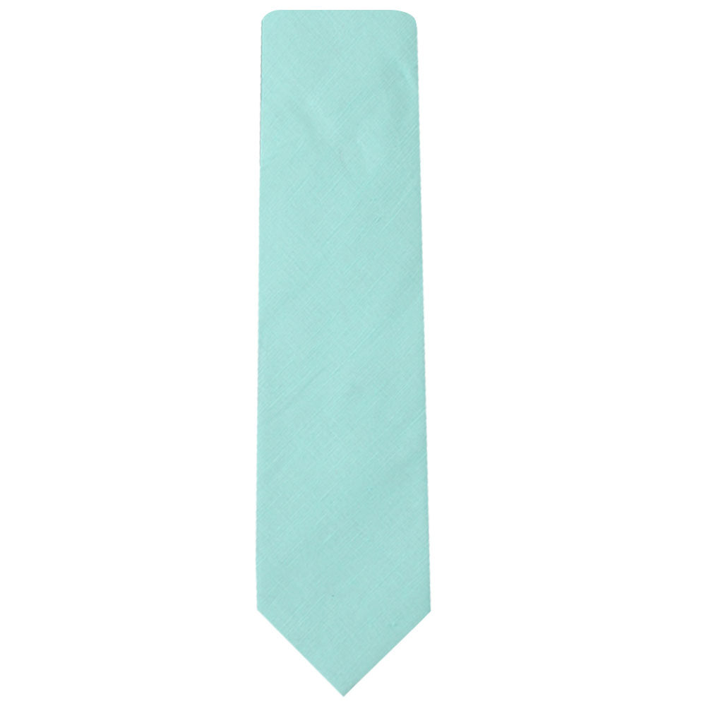 A Aqua Skinny Tie on a white background with a touch of elegance.