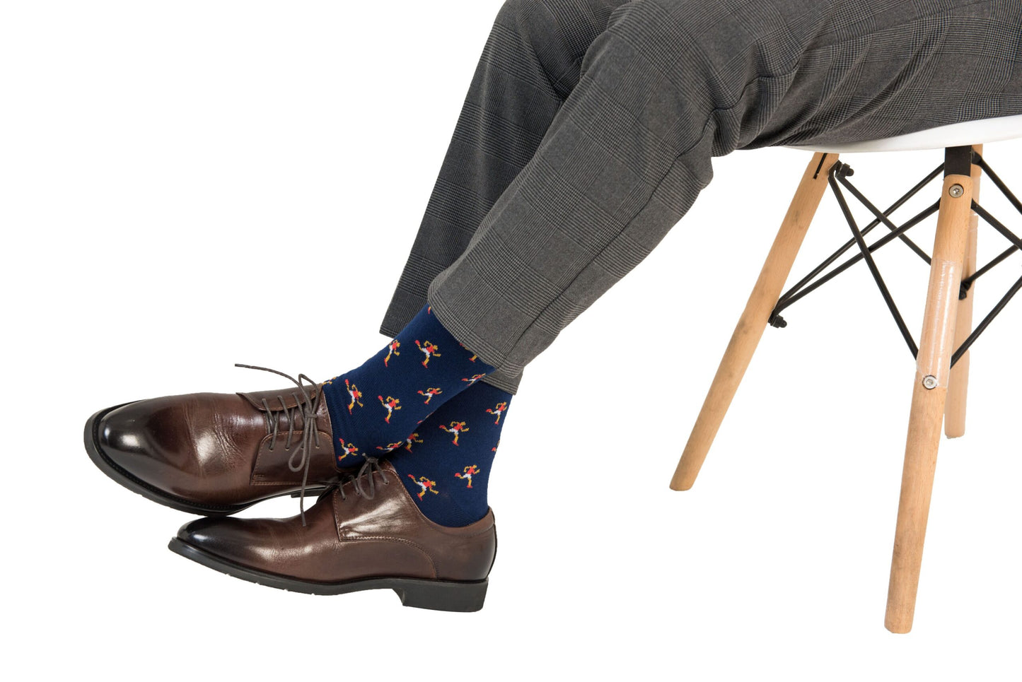 A man wearing a pair of Athletics Socks.