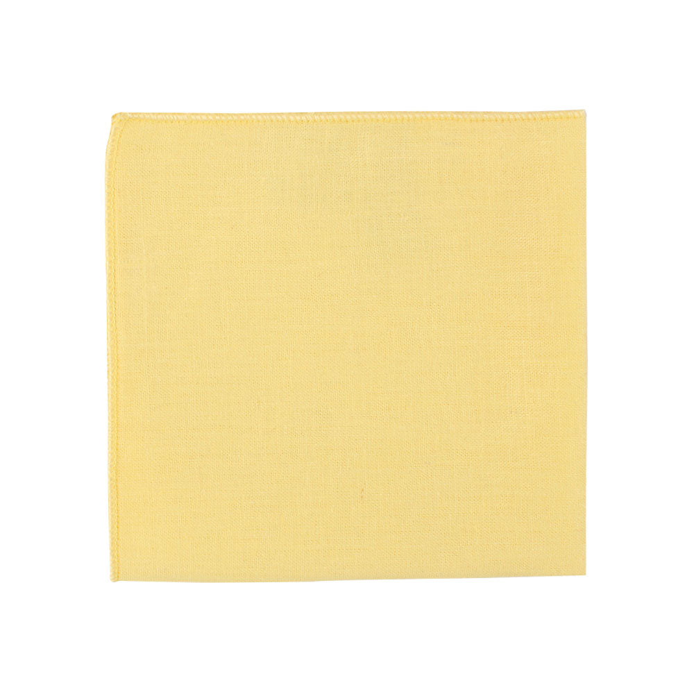 Baby Yellow Cotton Bow Tie & Pocket Square Set