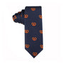 Bagel Slim Tie with an orange pretzel pattern, neatly rolled up, perfect for anyone with a flair for culinary style.
