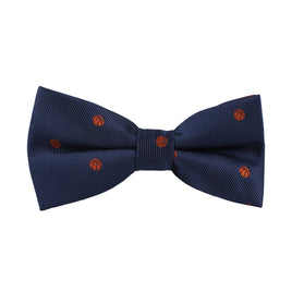 A Basketball Bow Tie with orange dots on it.