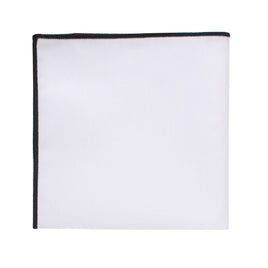 A stylish Brown Edge White Pocket Square on a white background.