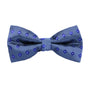 A Blue Flower Grey Bow Tie featuring a minimalist design with charming small floral patterns.