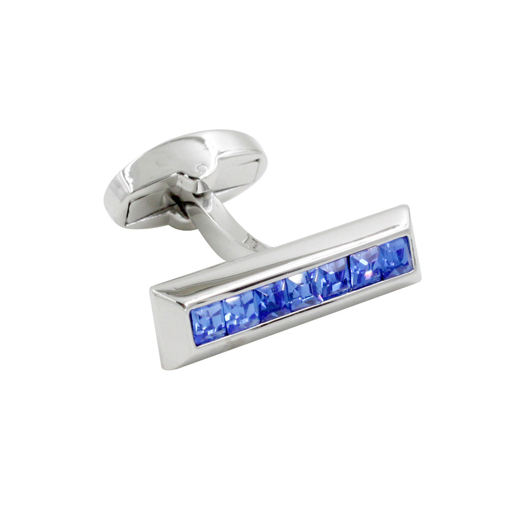 A pair of Blue Ice Cufflinks on a white background.