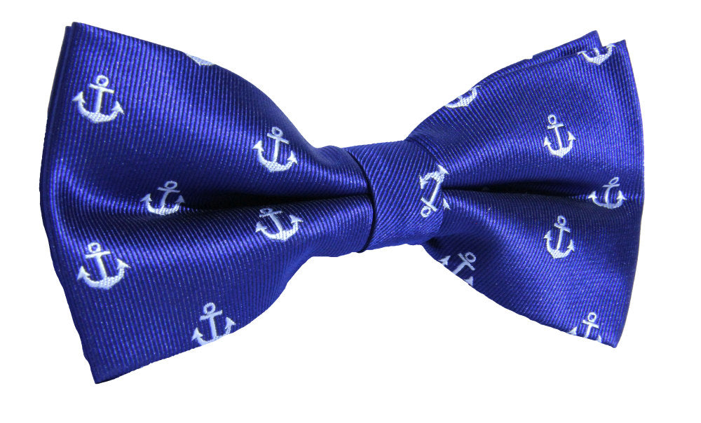 A Anchor Navy bow tie with white anchors, adding a touch of charm and elegance.