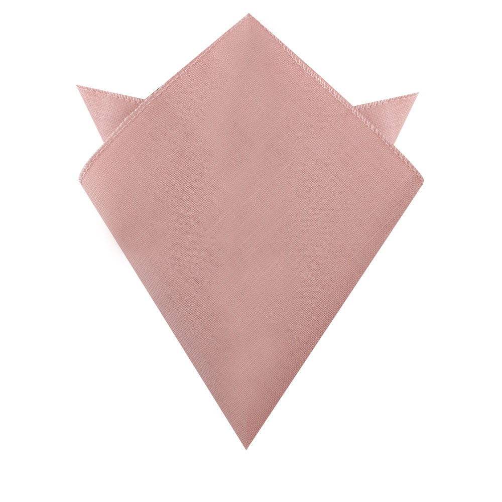 A Blush Pink Bow Tie and Pocket Square Set on a nice white background.