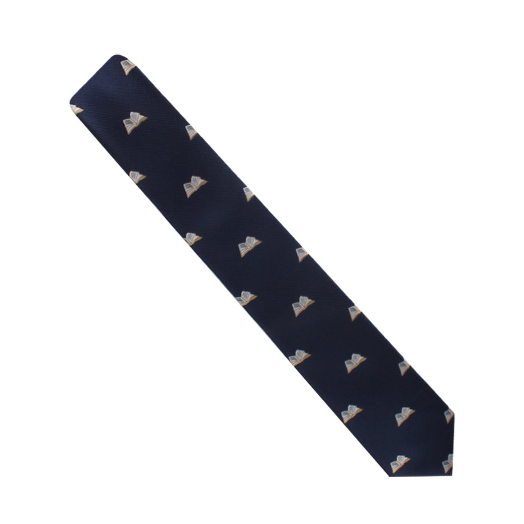 A Book Themed Tie with an airplane design for refined fashion.